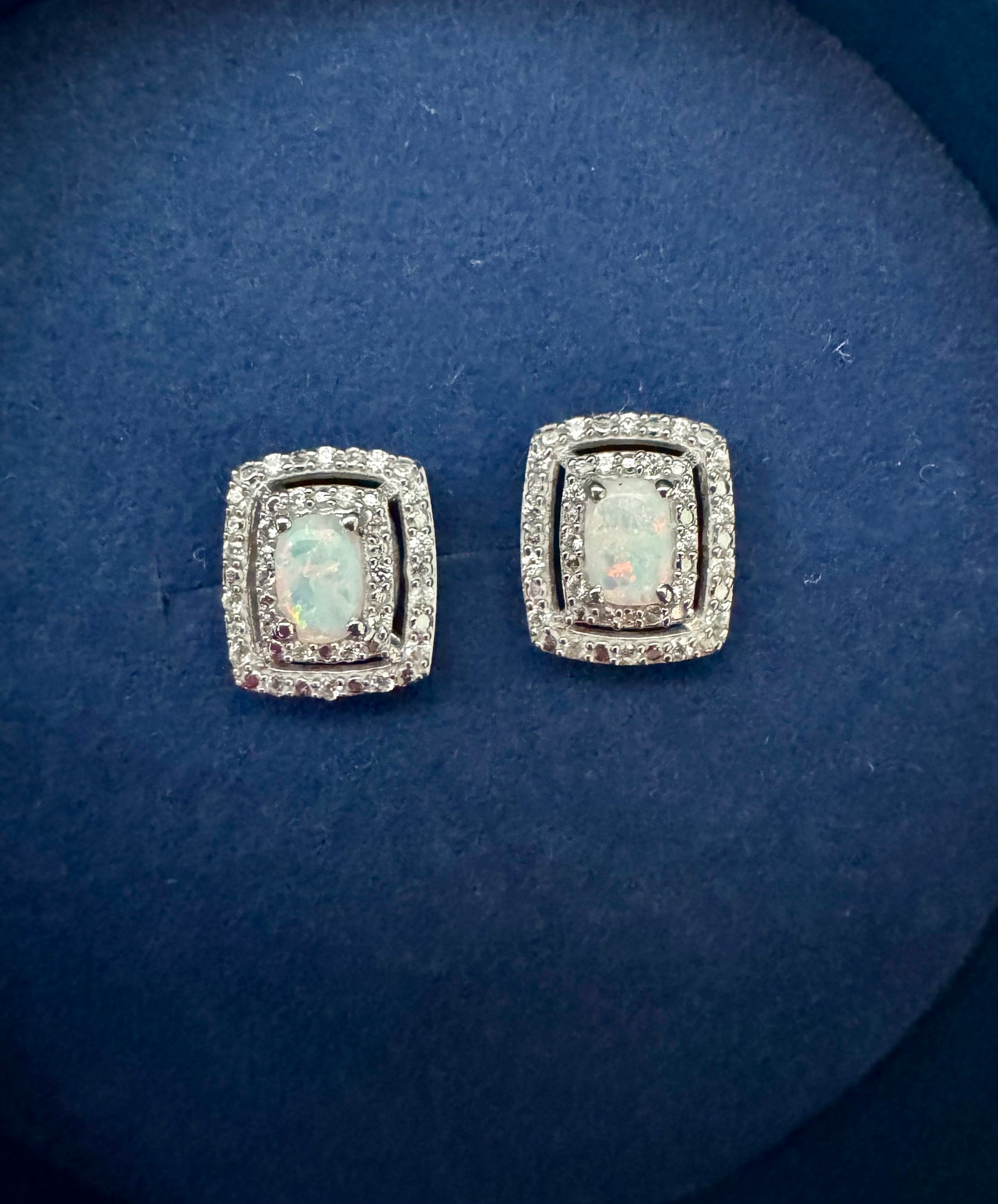 Sterling opal earrings