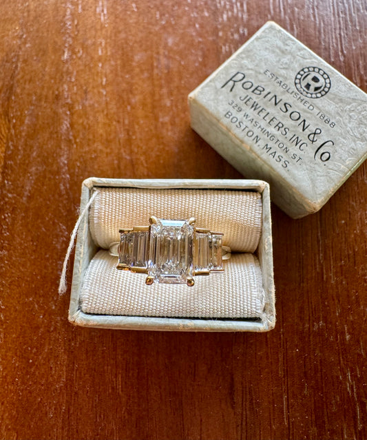 2.54ct Emerald cut lab grown diamond ring