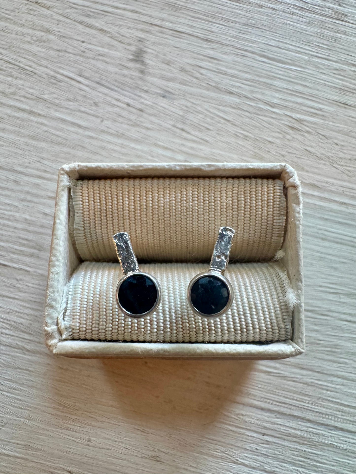 Designer pure silver and Sapphire earrings