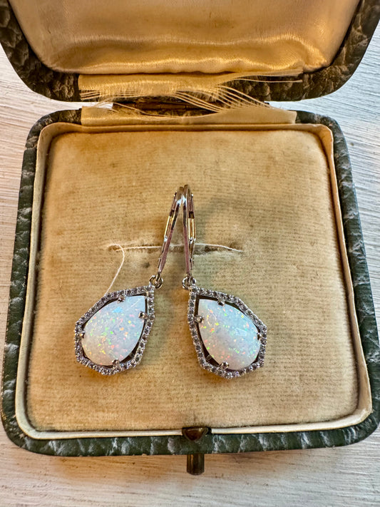 Created Opal drop earrings