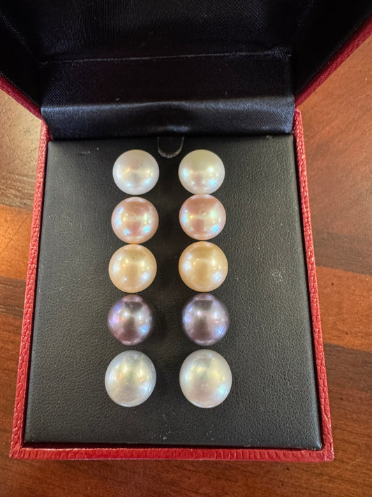 5 pair of Freshwater pearl studs