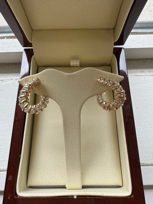 2.40ct vintage diamond earrings