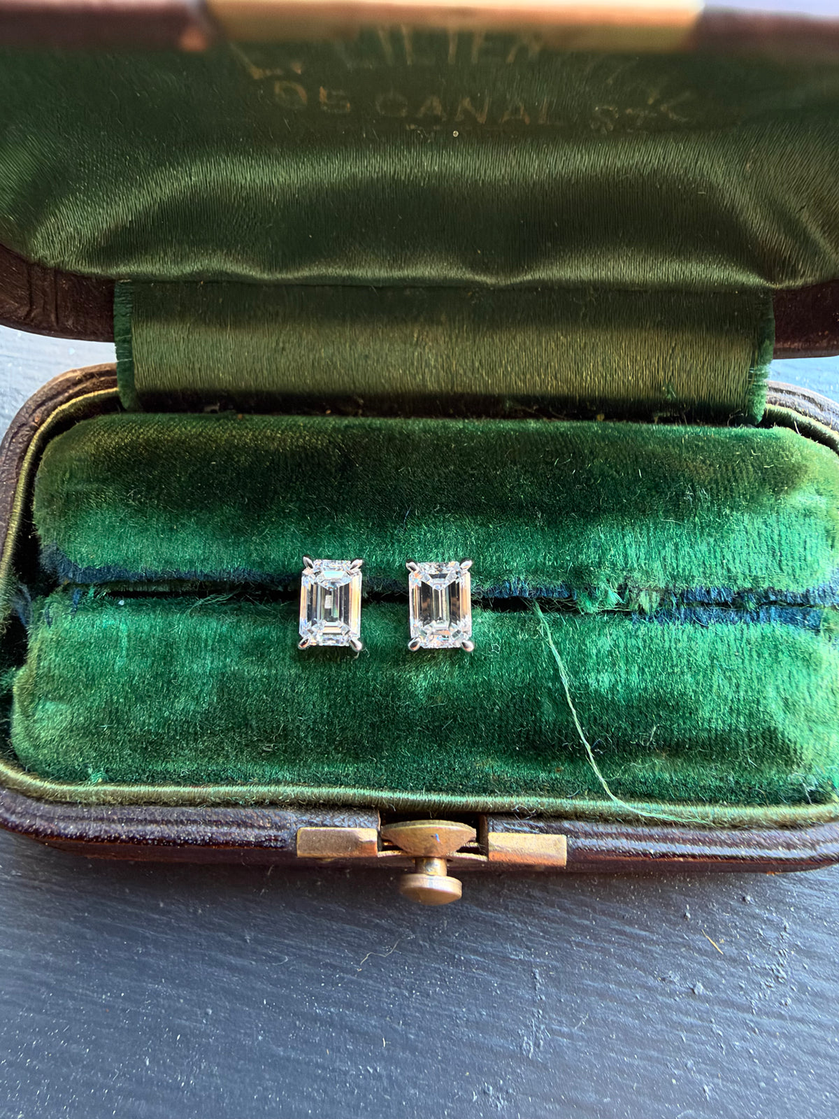 1ct emerald cut lab grown studs