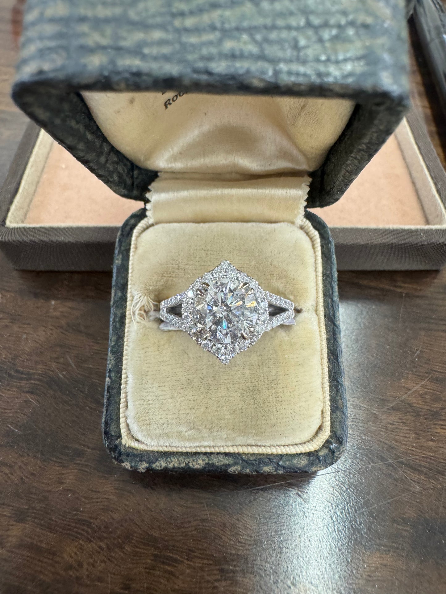 2.01ct diamond halo ring