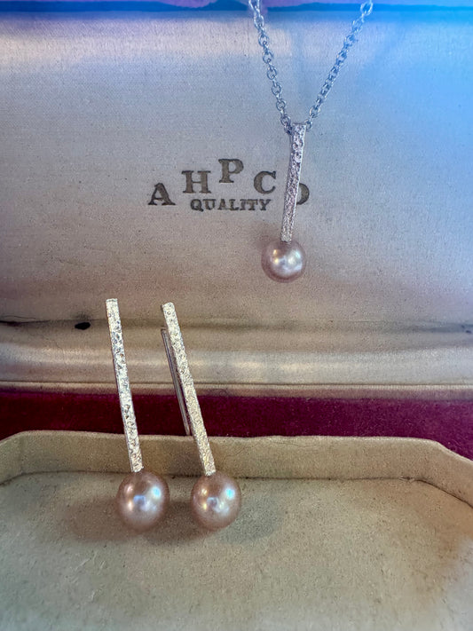 Designer pearl set Pure Silver