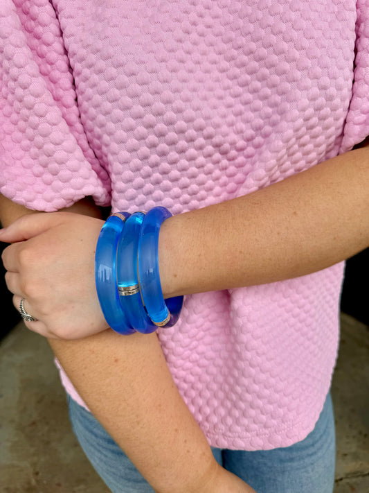 Blue acrylic bangles