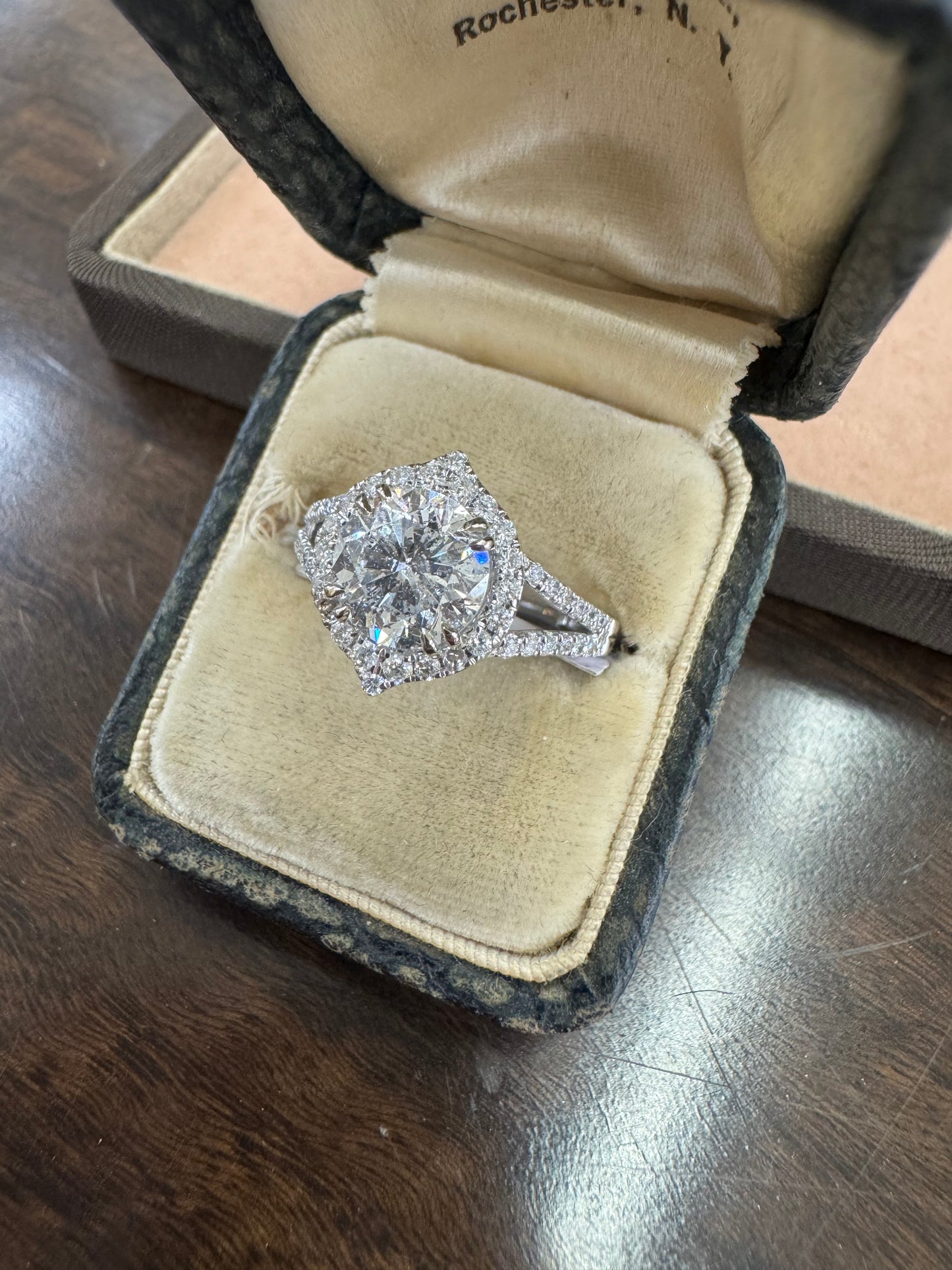 2.01ct diamond halo ring