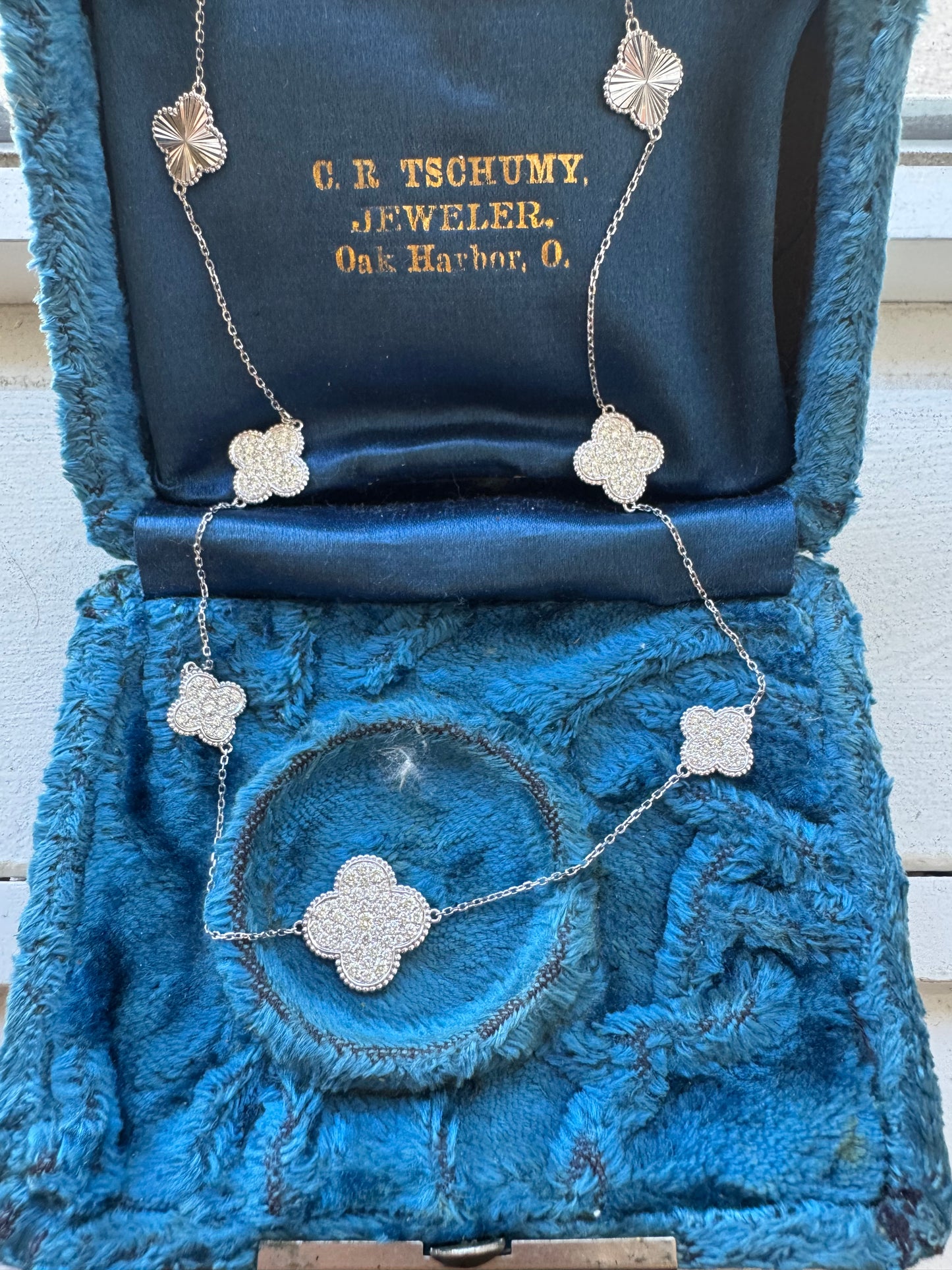 Diamond Clover Station Necklace