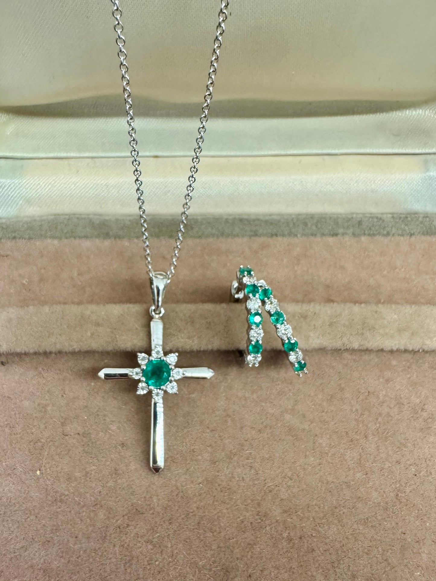 Diamond and emerald cross
