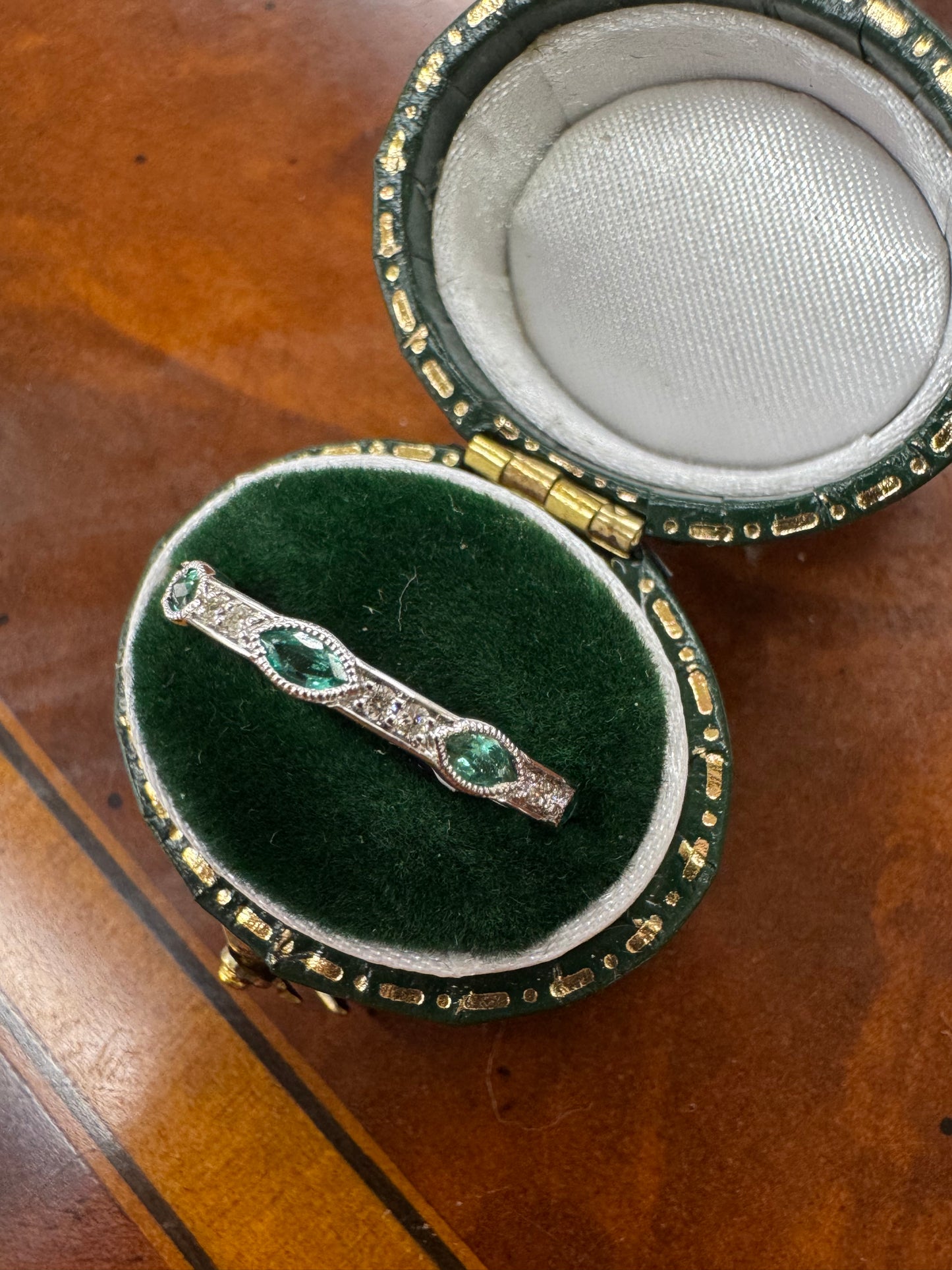 .45ct Marquise Emerald and Diamond Band