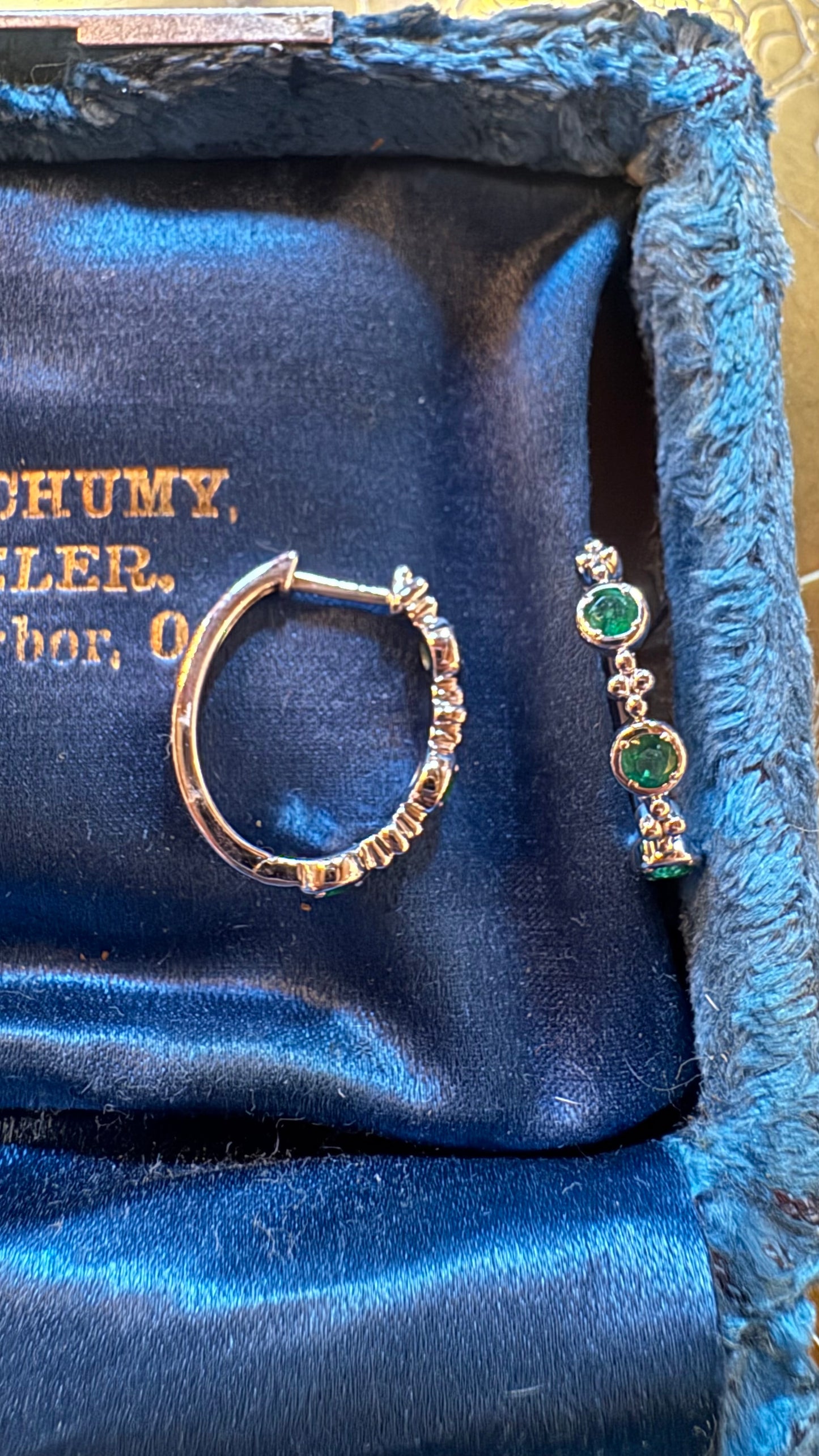 Emerald hoops