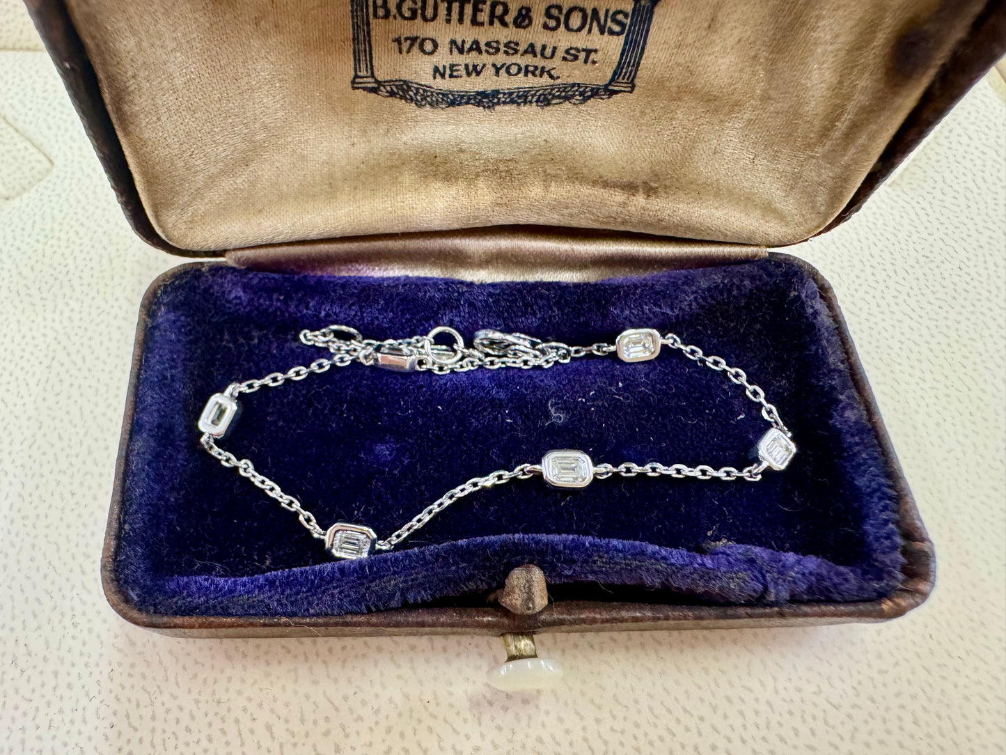 .50ct emerald cut lab grown diamond by the yard bracelet