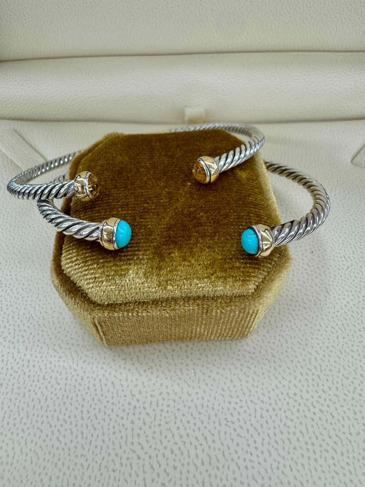 Sterling and 18k cuffs