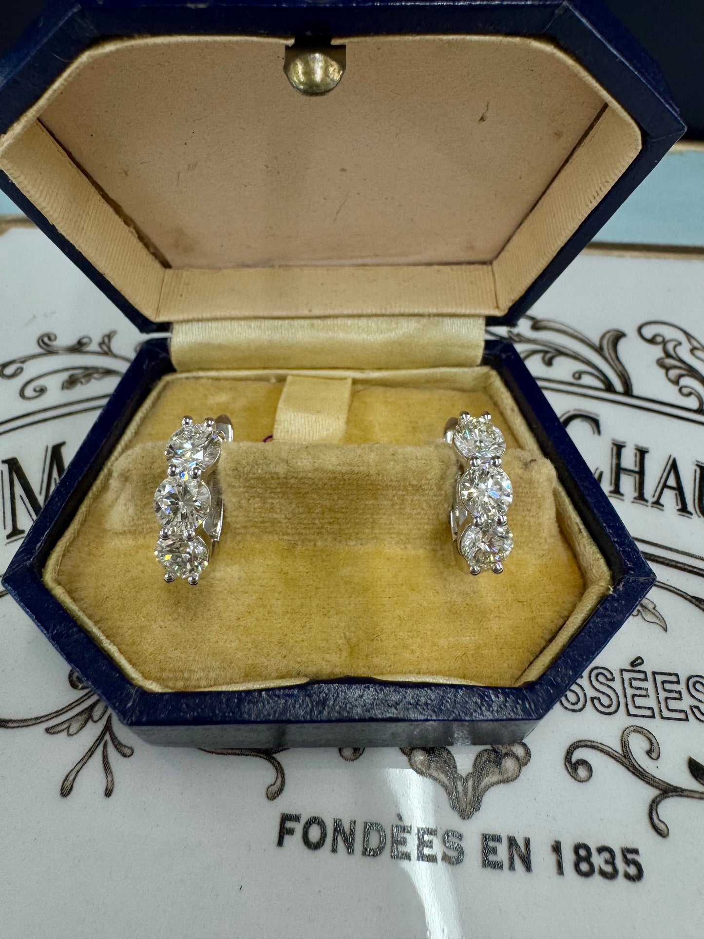 3.26ct Diamond Hoop in Platinum