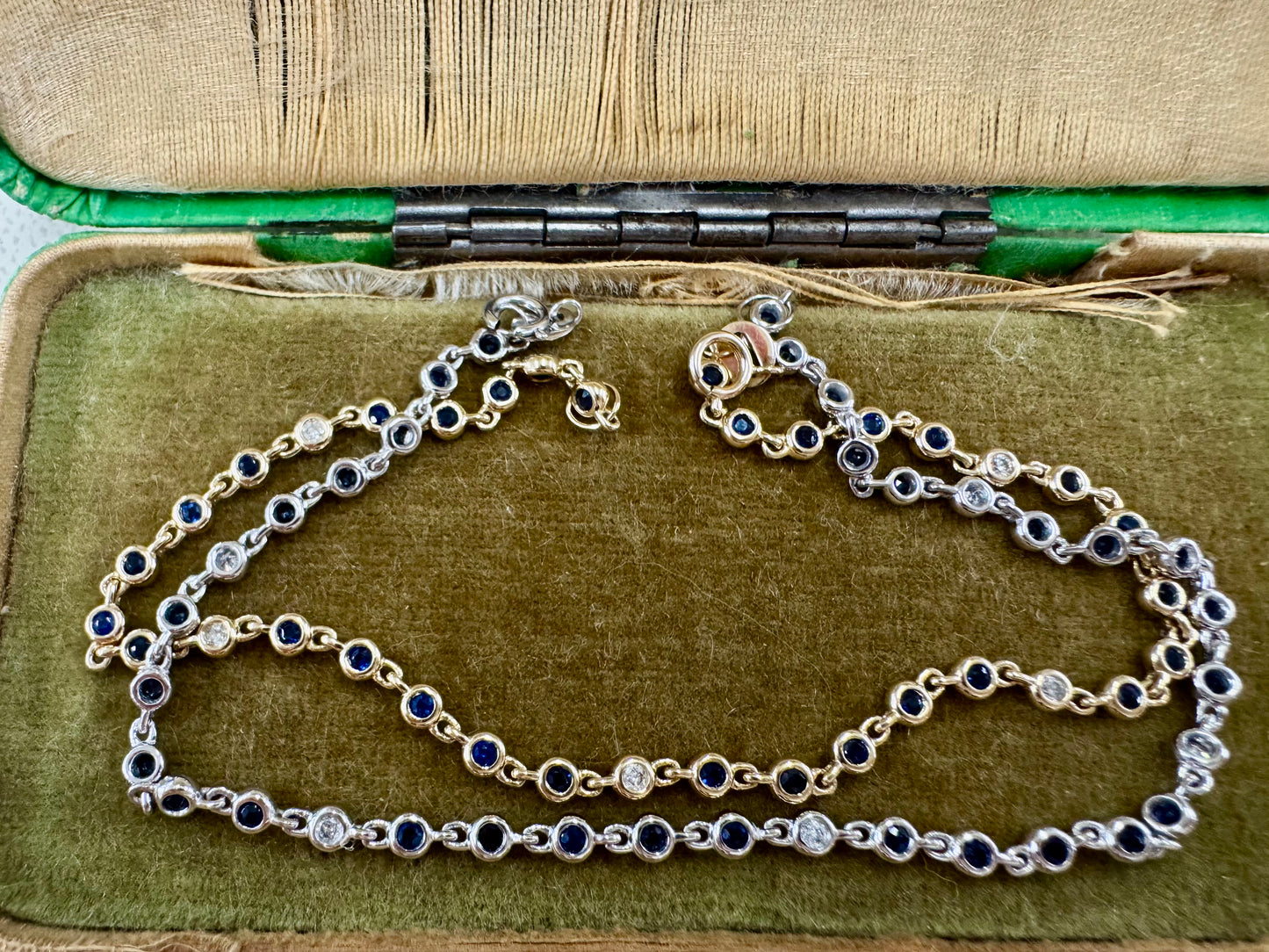 Sapphire and Diamond by the yard bracelet