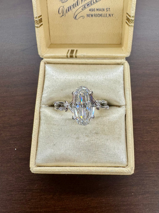 3.13ct Criss cut lab grown diamond ring