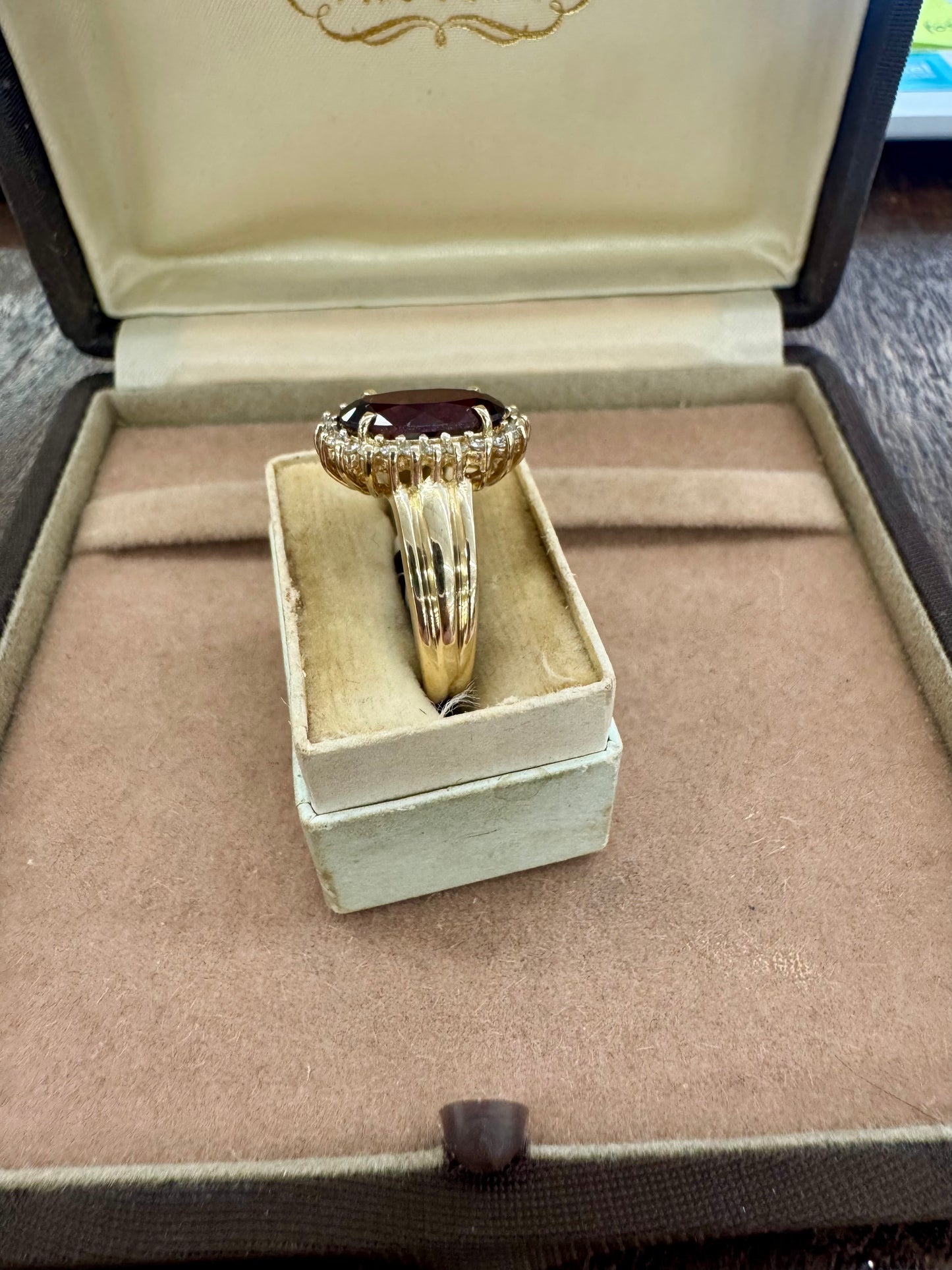Vintage Garnet and Diamond ring