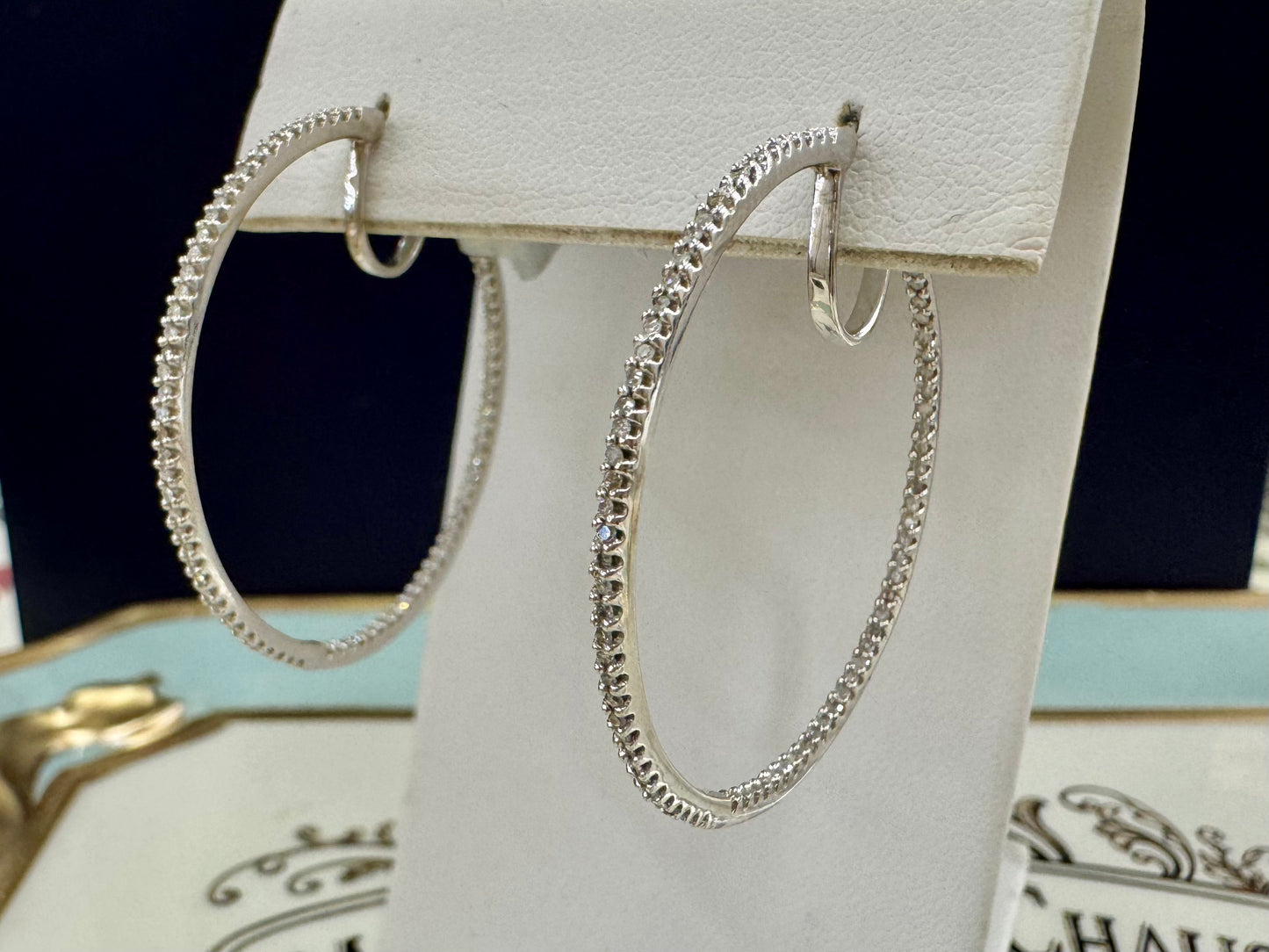1ct inside/out Diamond hoops