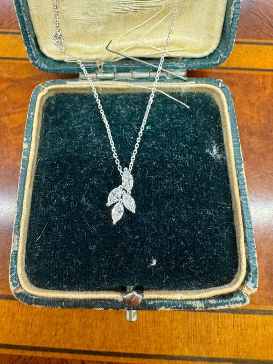 Diamond Marquise Cluster Necklace