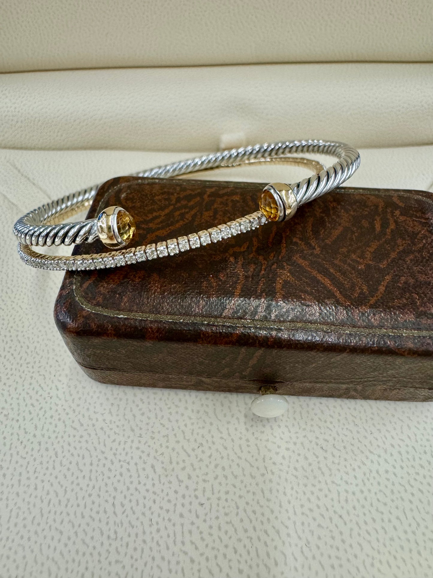 Sterling and 18k cuffs