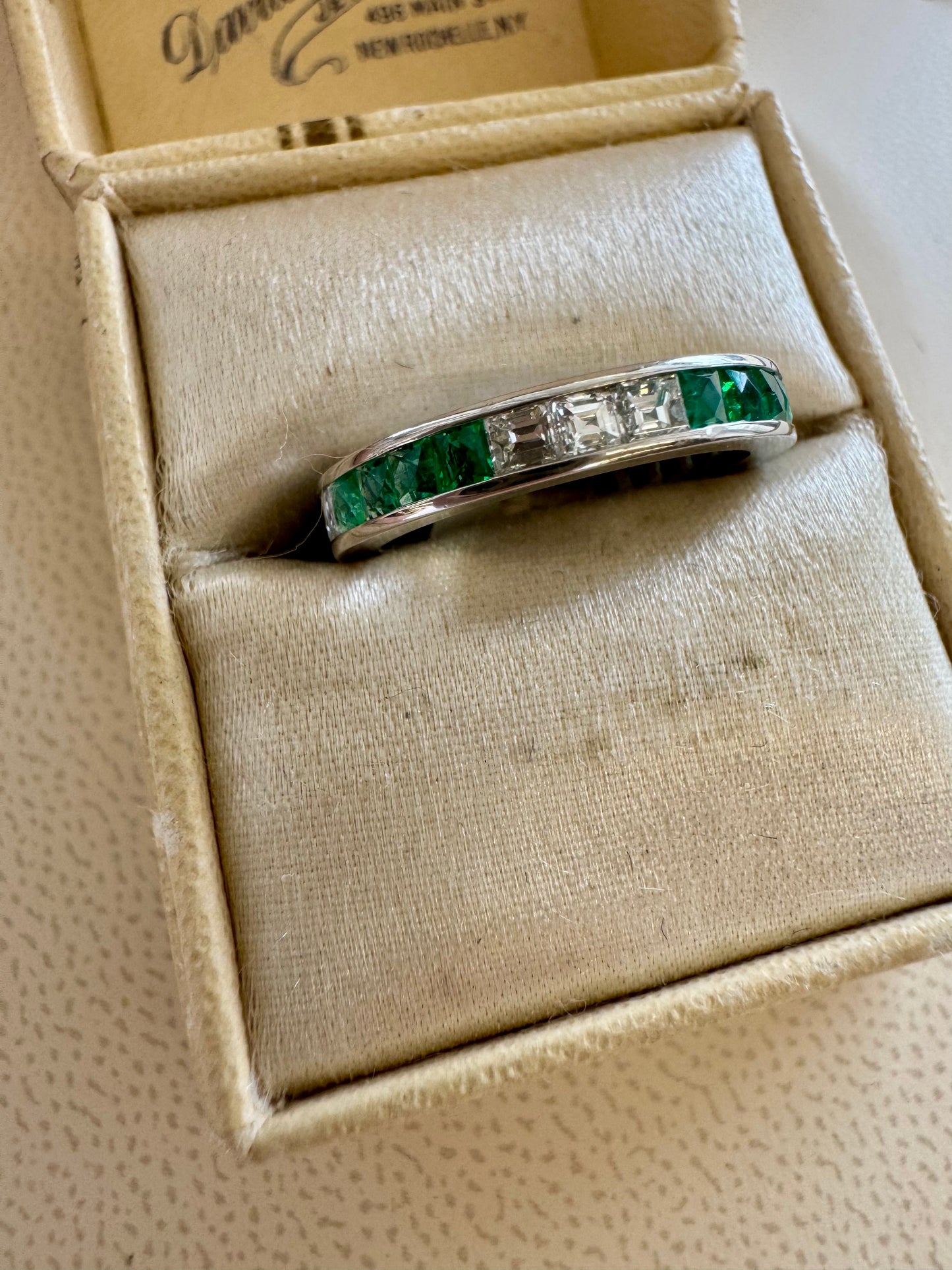 Vintage Emerald and Diamond band
