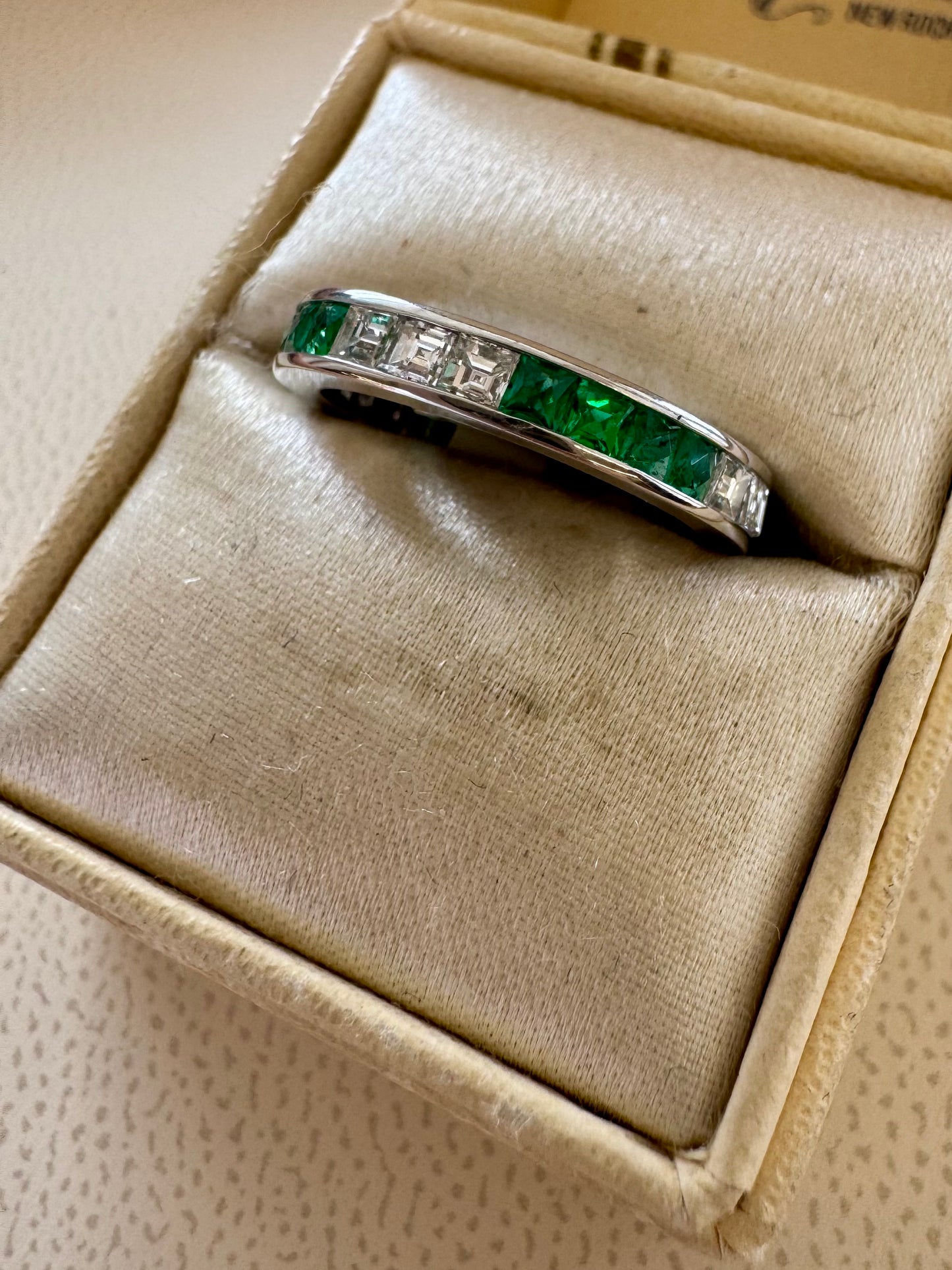 Vintage Emerald and Diamond band