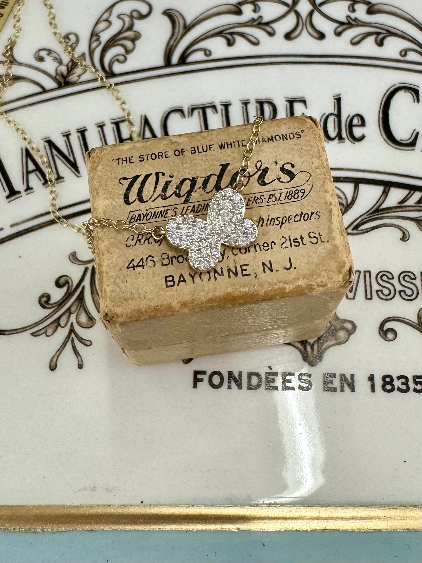 Diamond butterfly necklace