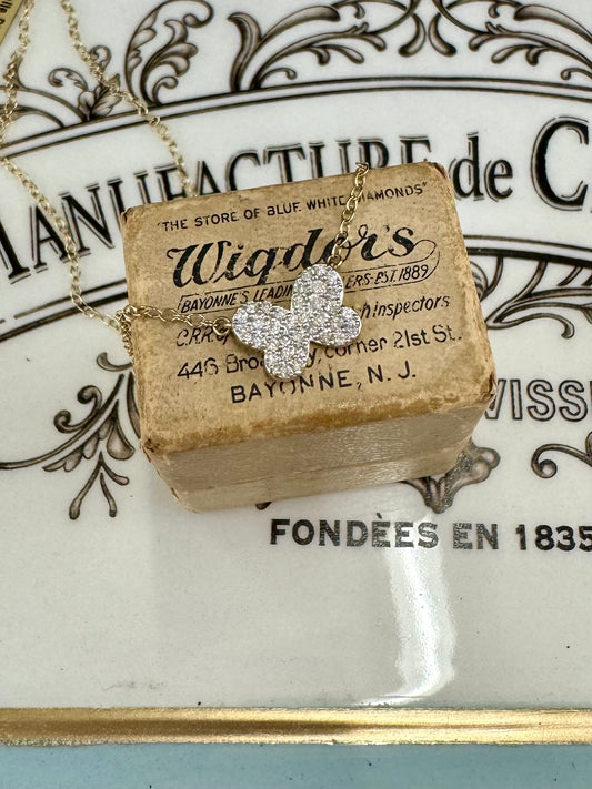 Diamond butterfly necklace