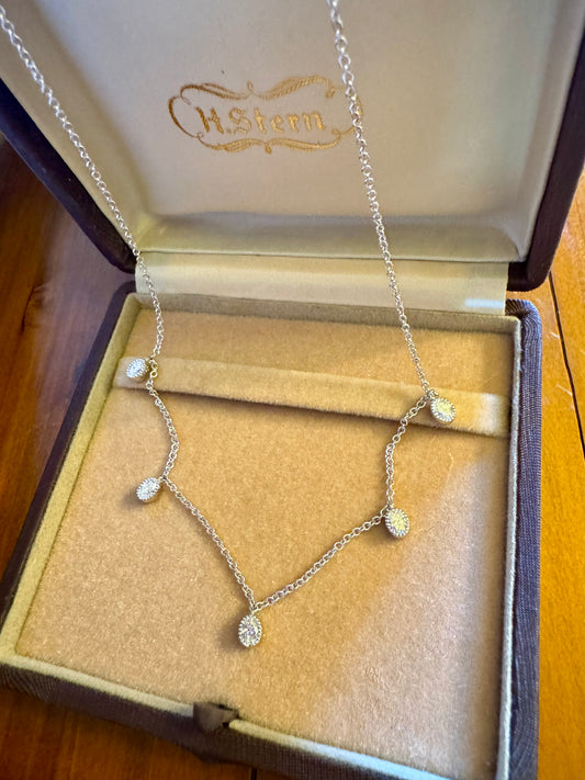Oval Diamond Drop Necklace