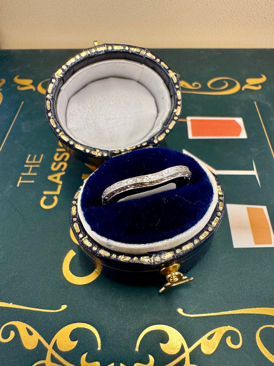 Vintage Hand-Engraved Platinum Wedding Band