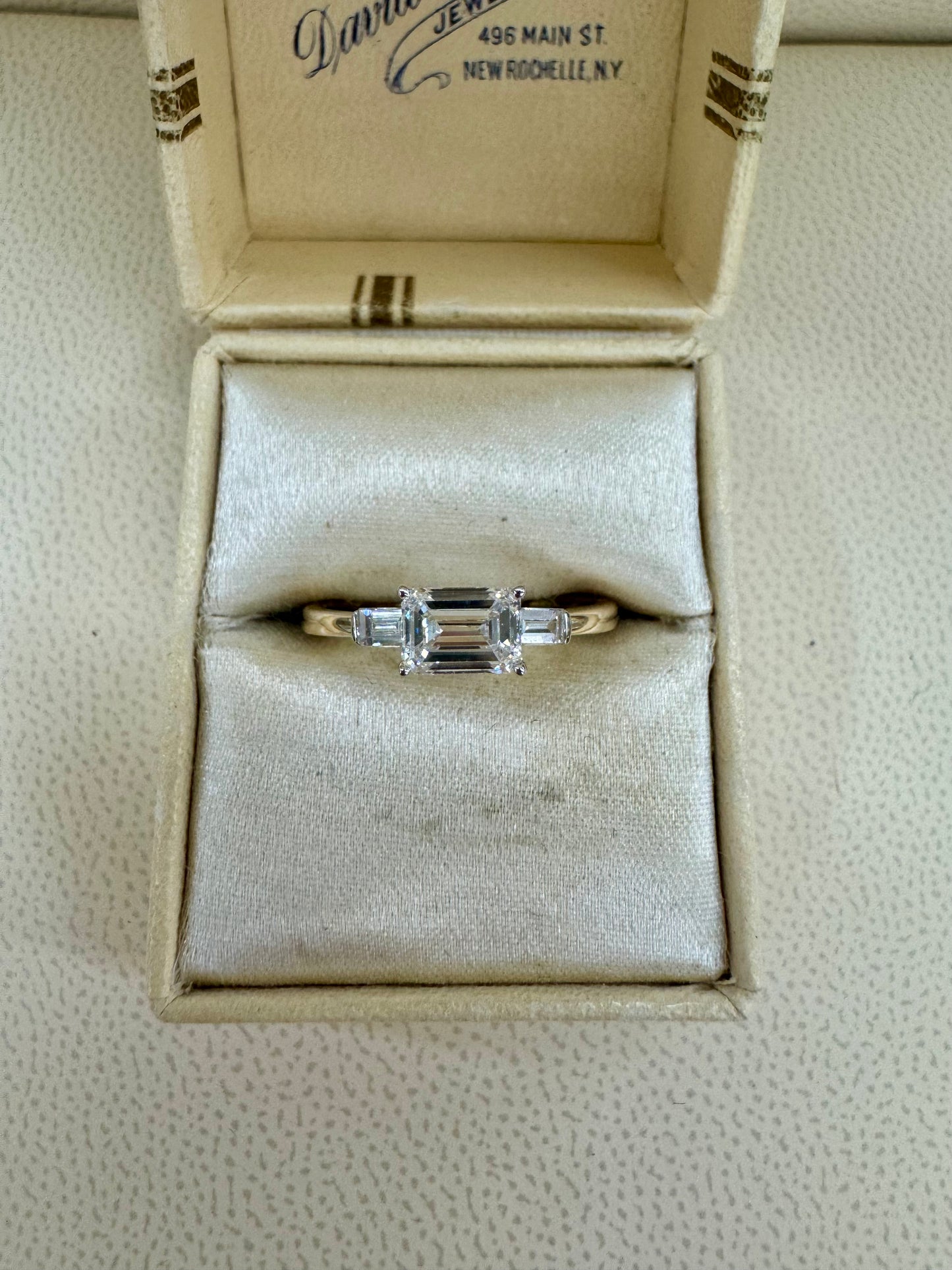 Emerald-Cut Three-Stone Lab-Grown Diamond Ring