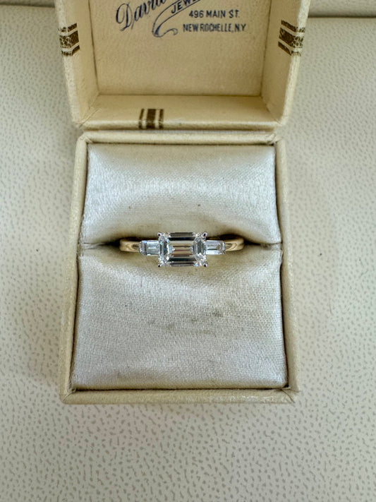 Emerald-Cut Three-Stone Lab-Grown Diamond Ring