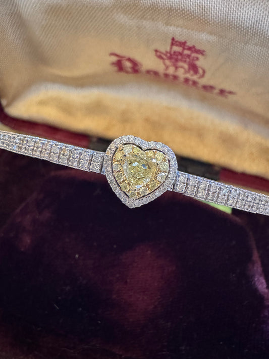 Yellow and White Diamond flex bangle