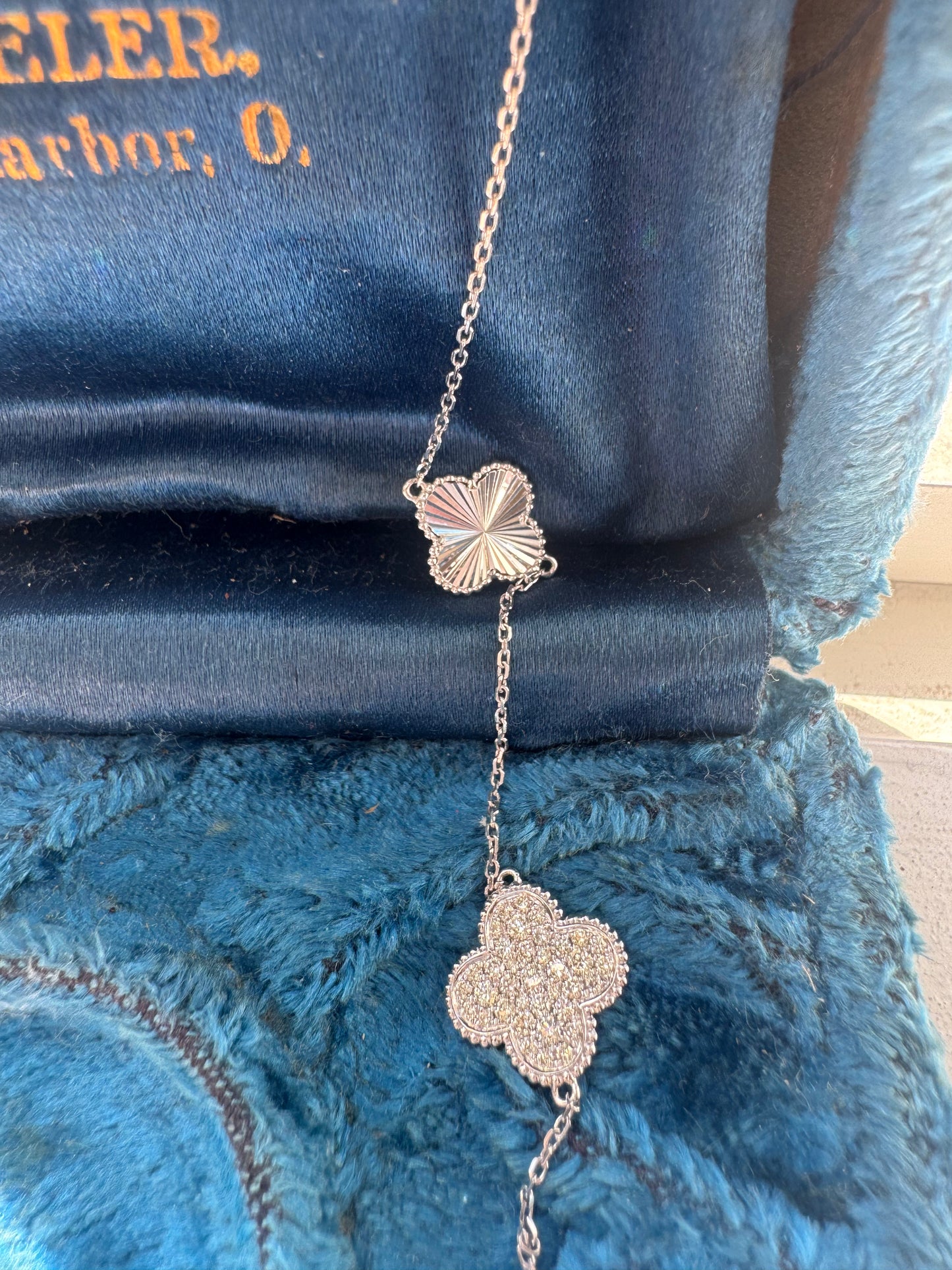 Diamond Clover Station Necklace