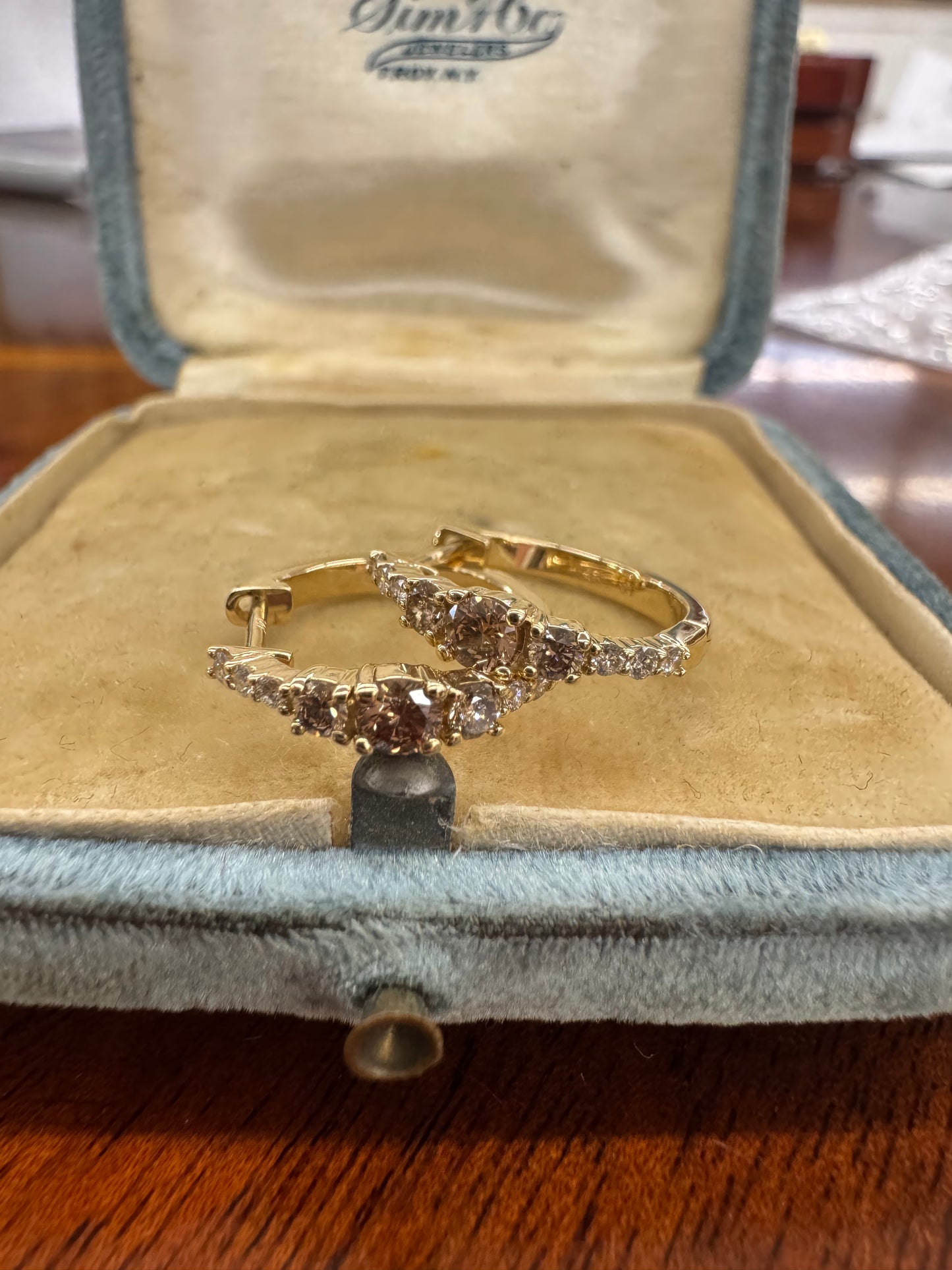 Diamond huggie hoops