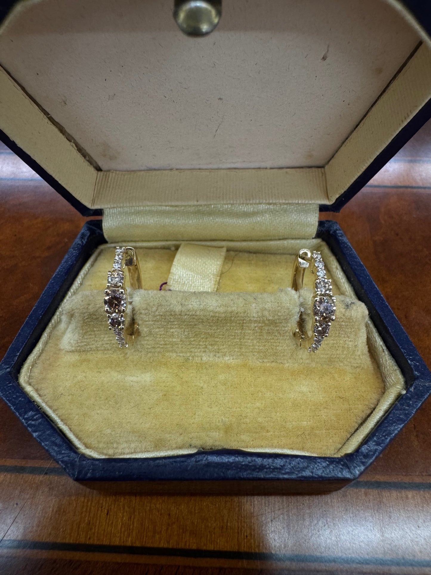 Diamond huggie hoops