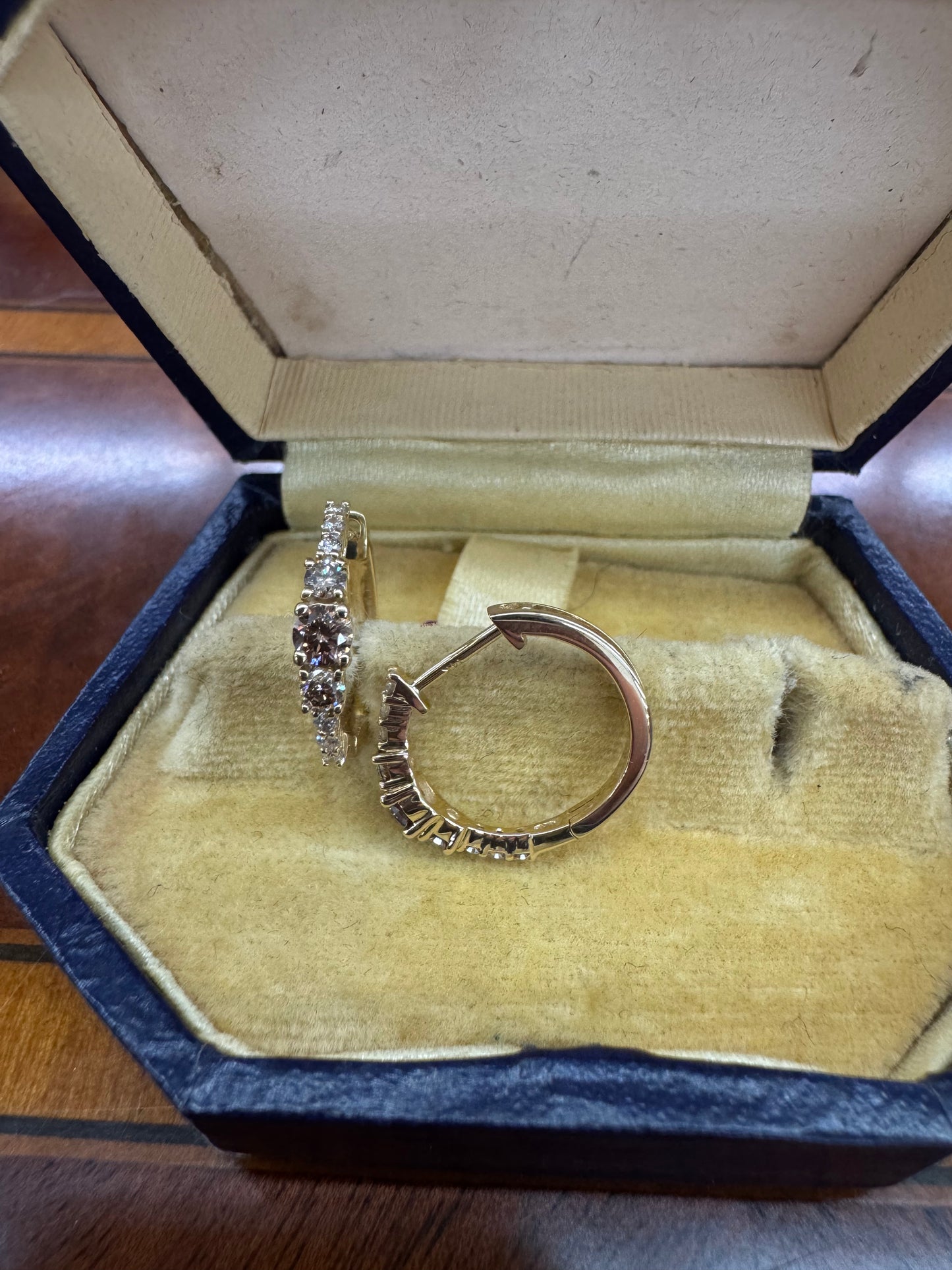 Diamond huggie hoops