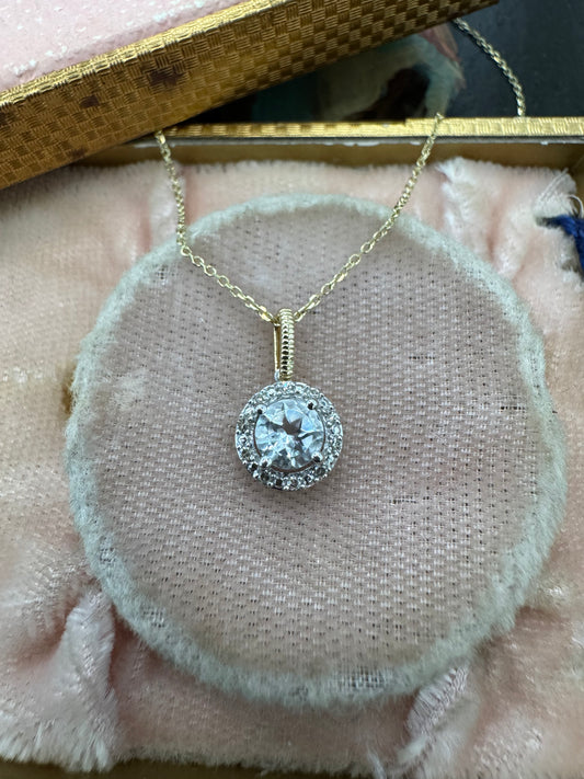 White Topaz and Diamond necklace