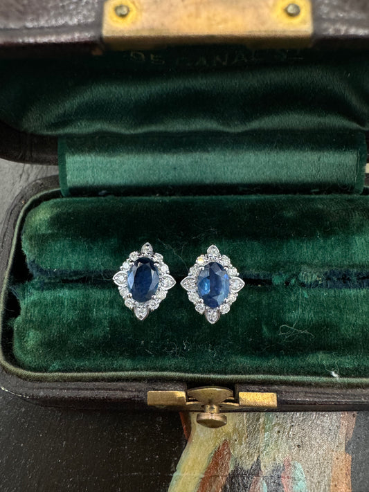 Sapphire and Diamond studs