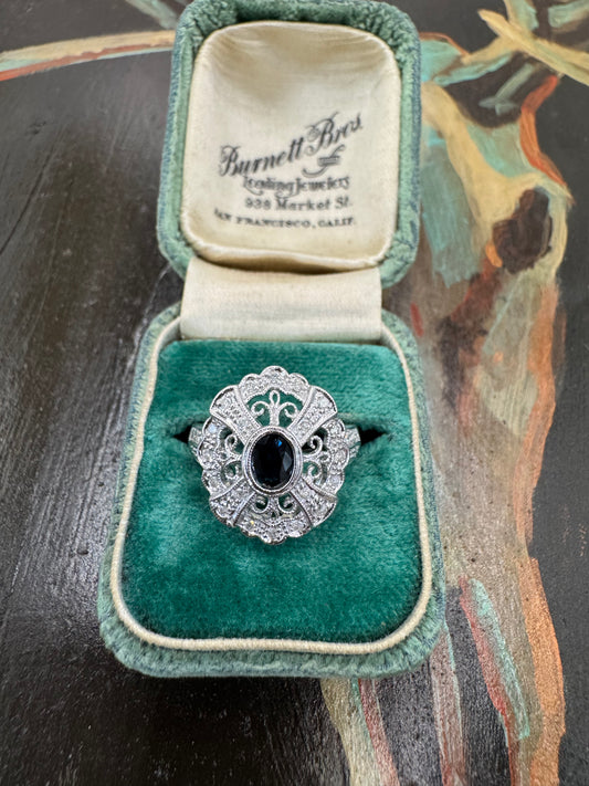 Vintage sapphire and diamond ring