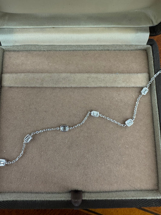.50ct emerald cut lab grown diamond by the yard bracelet