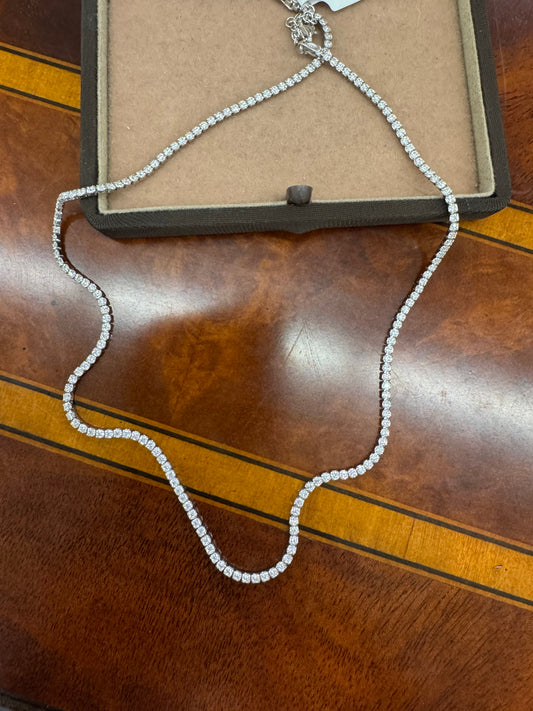 CZ & Sterling Silver Tennis Necklace