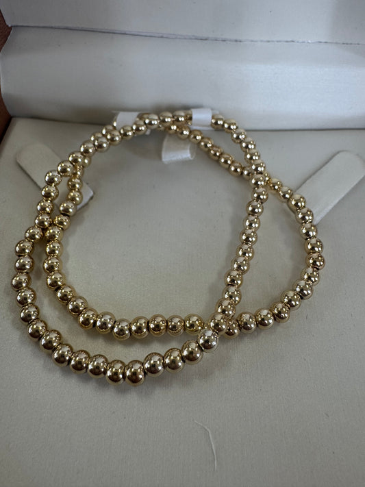 4mm gold filled bead bracelet