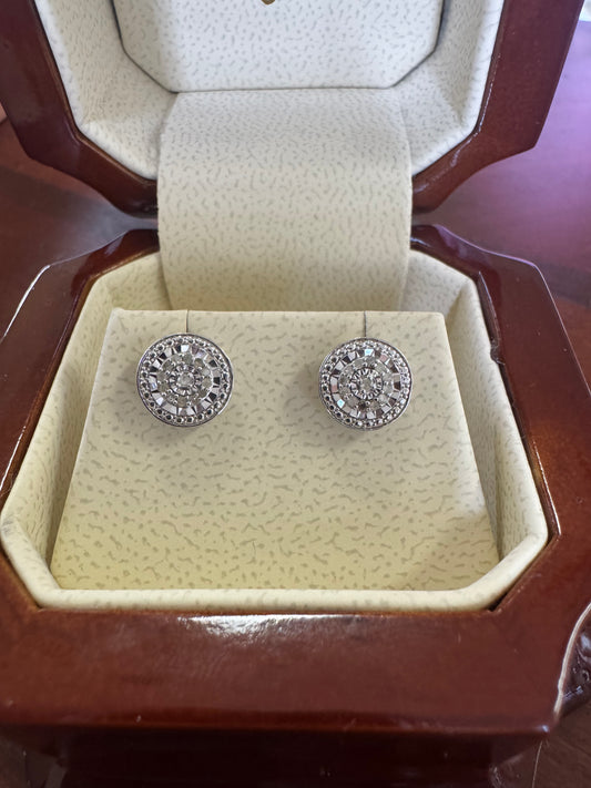 Sterling and diamond studs
