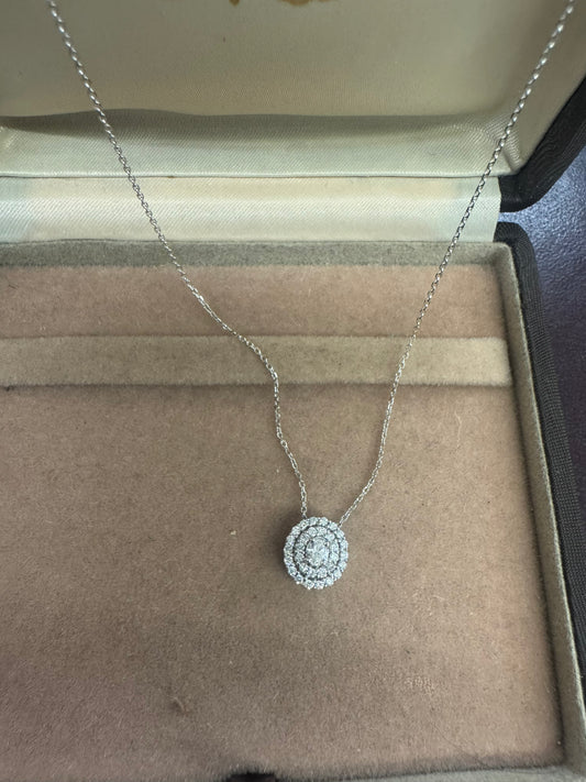 .40ct Diamond double halo pendant