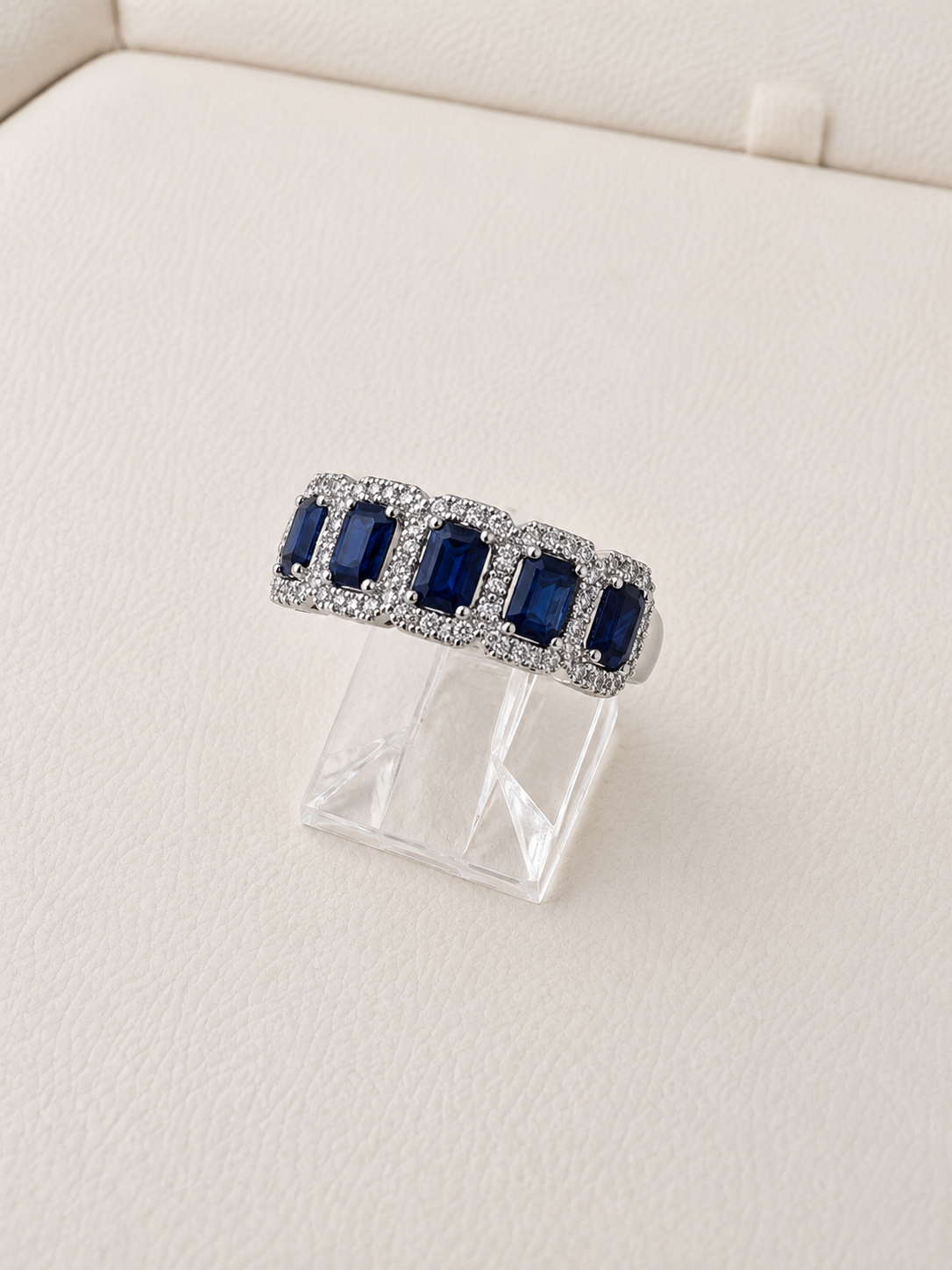 1.75ct Emerald-Cut Sapphire and Diamond Ring