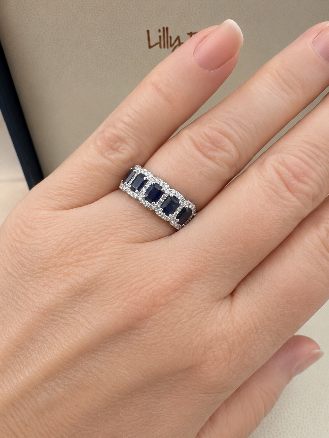 1.75ct Emerald-Cut Sapphire and Diamond Ring