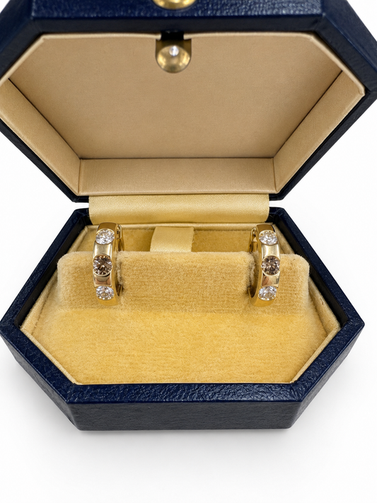 Diamond huggie hoops