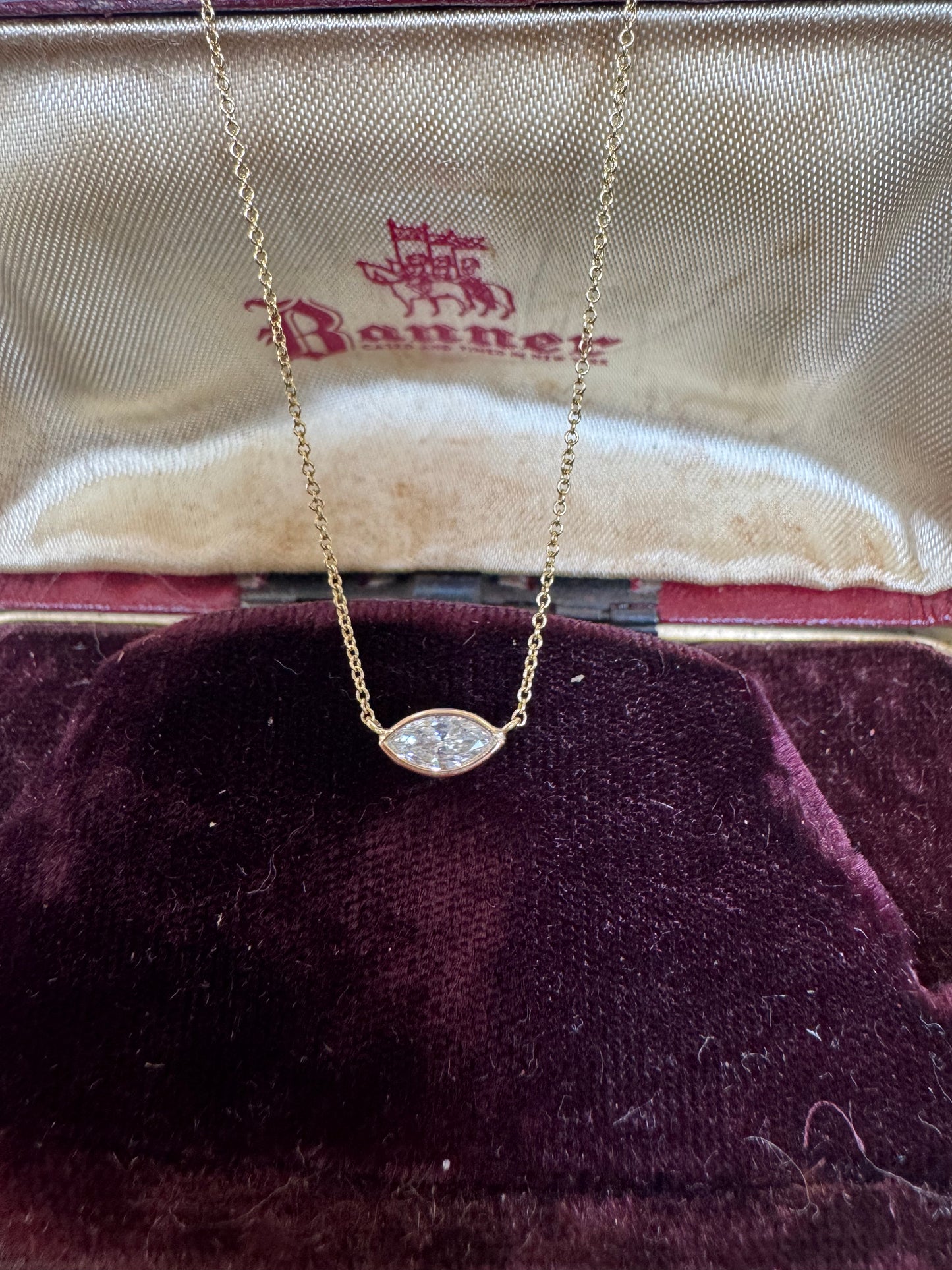 Custom Marquise Diamond Necklace