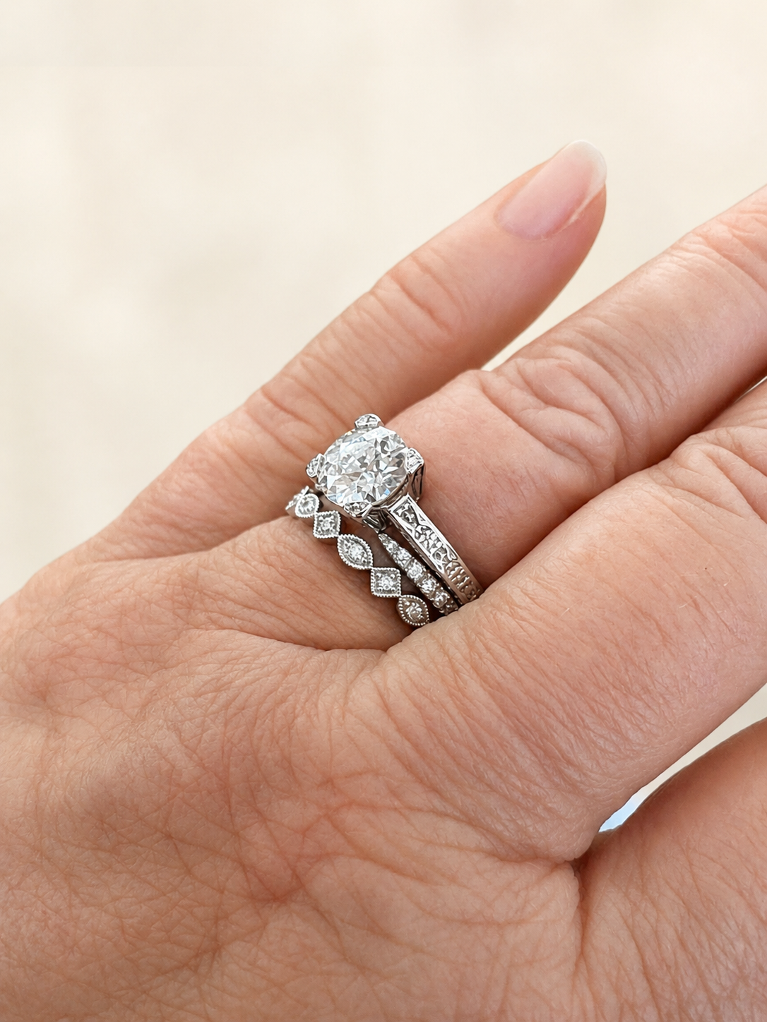 Custom made Vintage 1.67ct Diamond ring